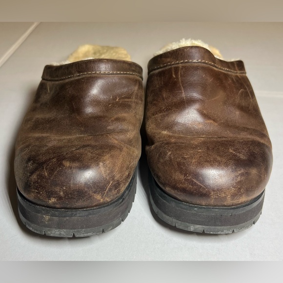 UGG Dark Brown Shearling Slip-Ons 9 - Picture 11 of 12